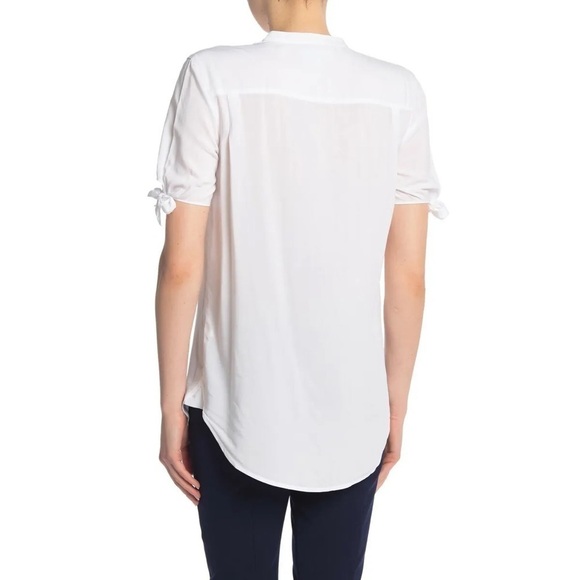 Draper James Bow Sleeve Button Up Top White Size 8 - Picture 2 of 12